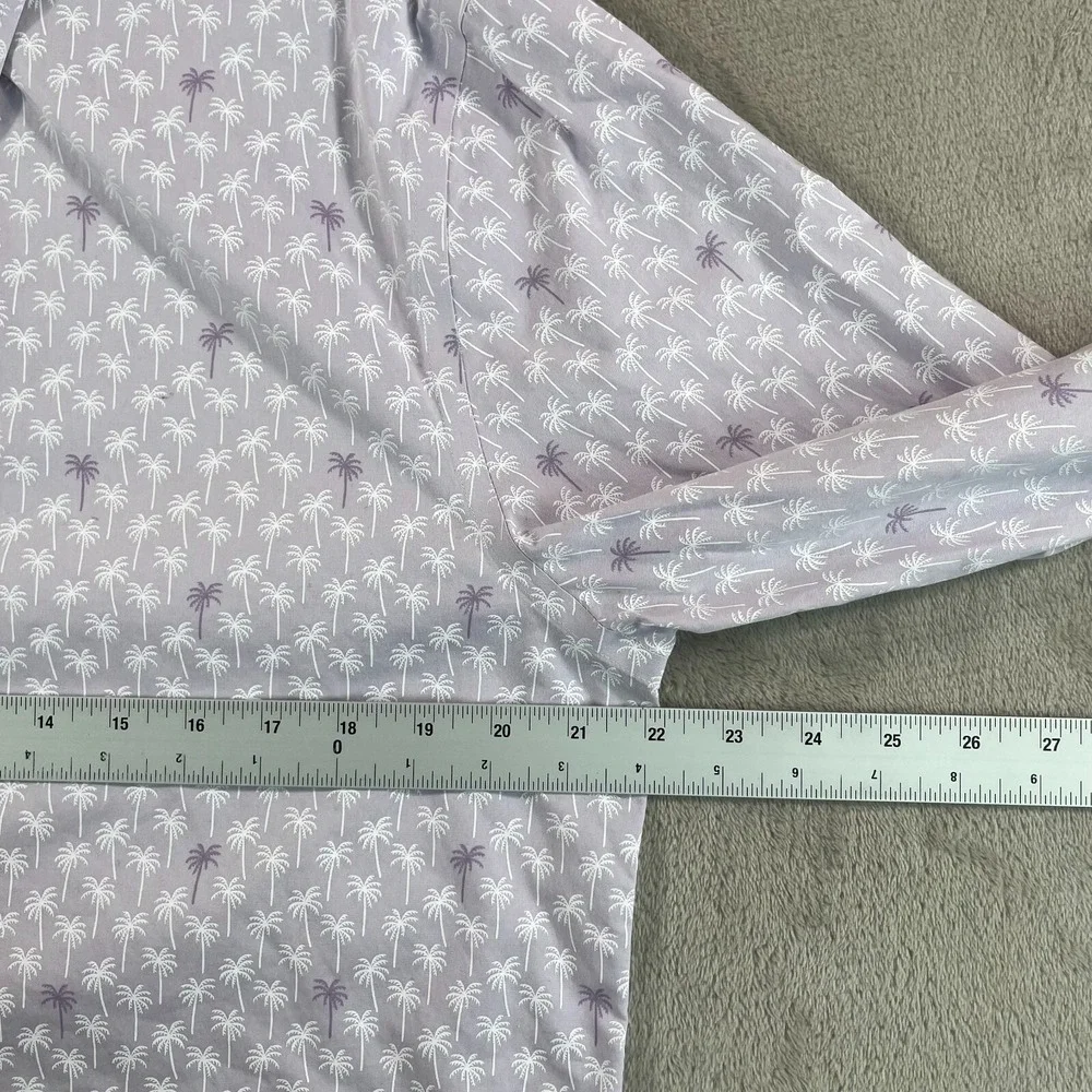 Banana Republic Slim Fit Shirt Men Large Lavender Palm Trees‎ Non Iron LS NWOT